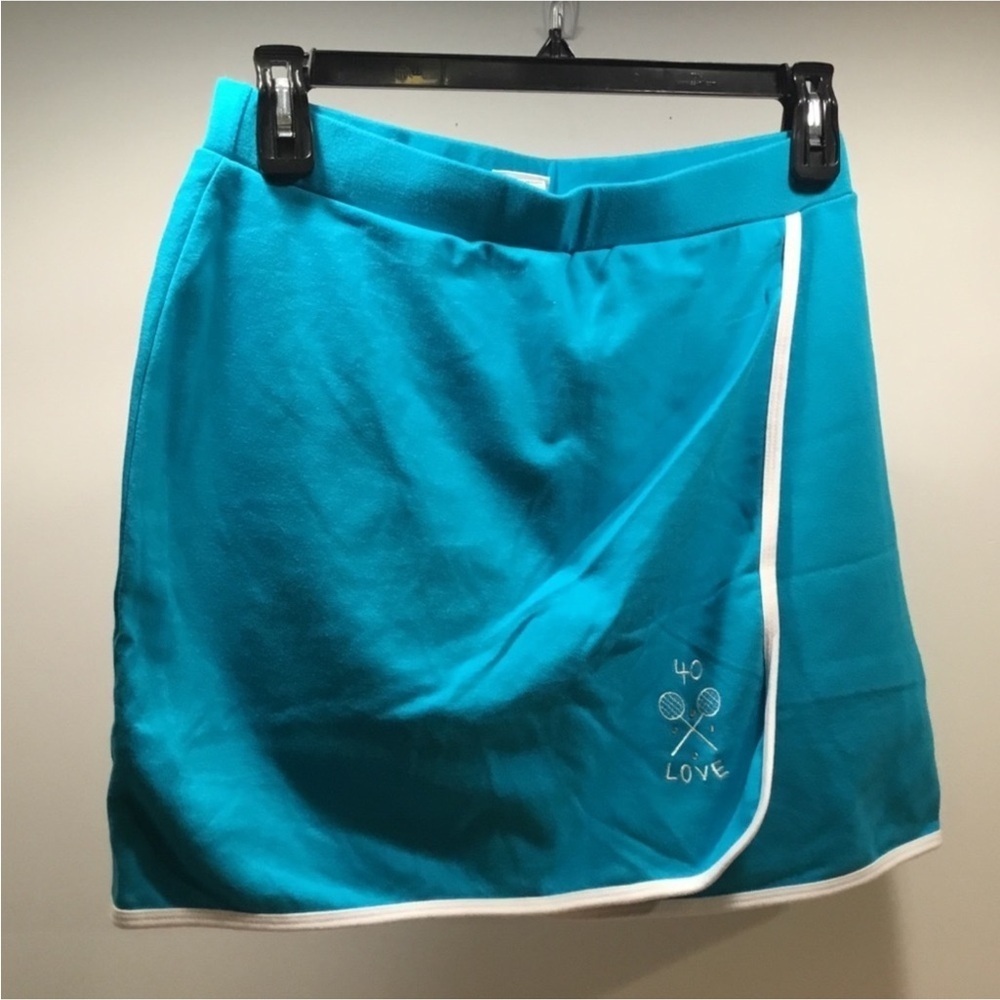 Fashion bug teal turquoise tennis skort cross over front Woman’s 14/16